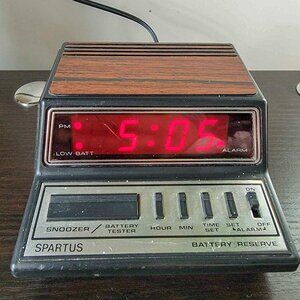 80's Vintage Spartus Neptune LED Alarm Clock Model 1104